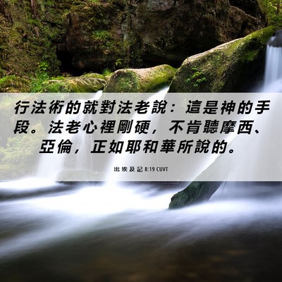 Picture 06 - 出 埃 及 記 8:19 CUVT - 行 法 術 的 就 對 法 老 說 ： 這 是 - Bible Verse Picture