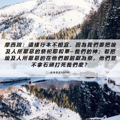 Picture 06 - 出 埃 及 記 8:26 CUVT - 摩 西 說 ： 這 樣 行 本 不 相 宜 ， - Bible Verse Picture