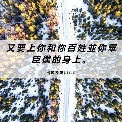 Picture 06 - 出 埃 及 記 8:4 CUVT - 又 要 上 你 和 你 百 姓 並 你 眾 臣 - Bible Verse Picture