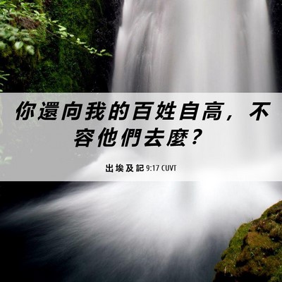 Picture 06 - 出 埃 及 記 9:17 CUVT - 你 還 向 我 的 百 姓 自 高 ， 不 容 - Bible Verse Picture