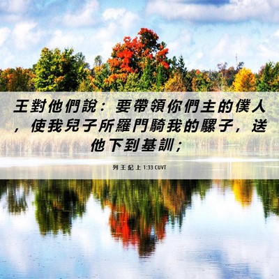Picture 06 - 列 王 紀 上 1:33 CUVT - 王 對 他 們 說 ： 要 帶 領 你 們 主 - Bible Verse Picture