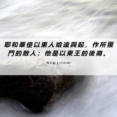 Picture 06 - 列 王 紀 上 11:14 CUVT - 耶 和 華 使 以 東 人 哈 達 興 起 ， - Bible Verse Picture
