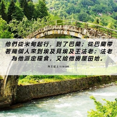 Picture 06 - 列 王 紀 上 11:18 CUVT - 他 們 從 米 甸 起 行 ， 到 了 巴 蘭 - Bible Verse Picture