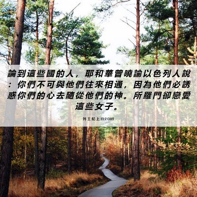 Picture 06 - 列 王 紀 上 11:2 CUVT - 論 到 這 些 國 的 人 ， 耶 和 華 曾 - Bible Verse Picture
