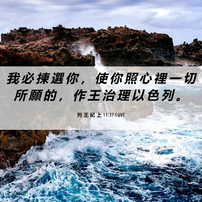 Picture 06 - 列 王 紀 上 11:37 CUVT - 我 必 揀 選 你 ， 使 你 照 心 裡 一 - Bible Verse Picture