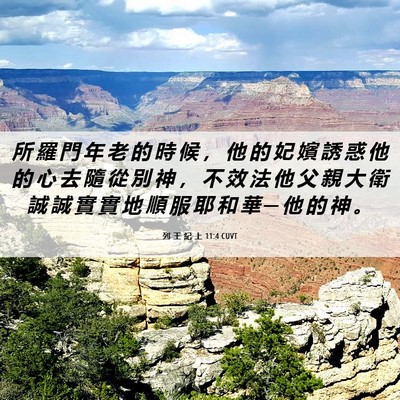 Picture 06 - 列 王 紀 上 11:4 CUVT - 所 羅 門 年 老 的 時 候 ， 他 的 妃 - Bible Verse Picture