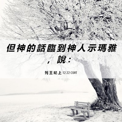Picture 06 - 列 王 紀 上 12:22 CUVT - 但 神 的 話 臨 到 神 人 示 瑪 雅 ， - Bible Verse Picture