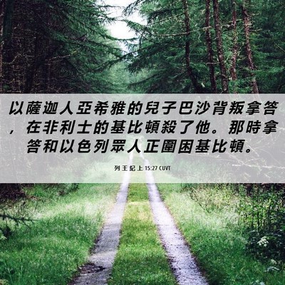 Picture 06 - 列 王 紀 上 15:27 CUVT - 以 薩 迦 人 亞 希 雅 的 兒 子 巴 沙 - Bible Verse Picture