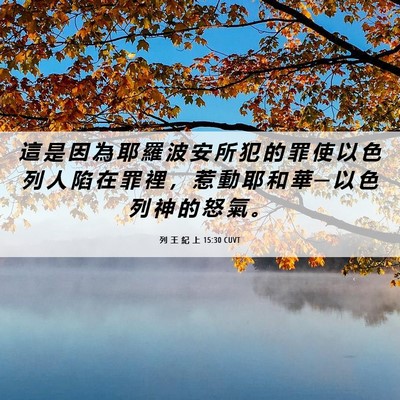 Picture 06 - 列 王 紀 上 15:30 CUVT - 這 是 因 為 耶 羅 波 安 所 犯 的 罪 - Bible Verse Picture