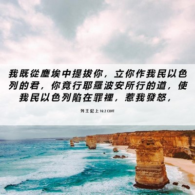Picture 06 - 列 王 紀 上 16:2 CUVT - 我 既 從 塵 埃 中 提 拔 你 ， 立 你 - Bible Verse Picture