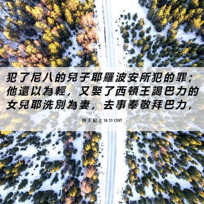 Picture 06 - 列 王 紀 上 16:31 CUVT - 犯 了 尼 八 的 兒 子 耶 羅 波 安 所 - Bible Verse Picture