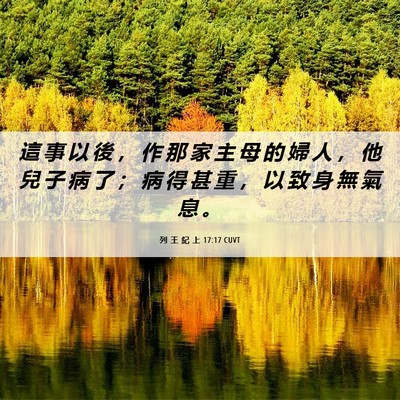Picture 06 - 列 王 紀 上 17:17 CUVT - 這 事 以 後 ， 作 那 家 主 母 的 婦 - Bible Verse Picture