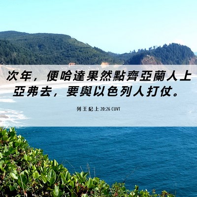 Picture 06 - 列 王 紀 上 20:26 CUVT - 次 年 ， 便 哈 達 果 然 點 齊 亞 蘭 - Bible Verse Picture