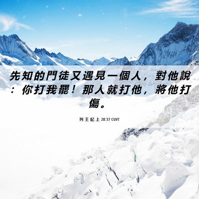 Picture 06 - 列 王 紀 上 20:37 CUVT - 先 知 的 門 徒 又 遇 見 一 個 人 ， - Bible Verse Picture