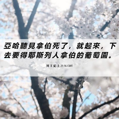 Picture 06 - 列 王 紀 上 21:16 CUVT - 亞 哈 聽 見 拿 伯 死 了 ， 就 起 來 - Bible Verse Picture