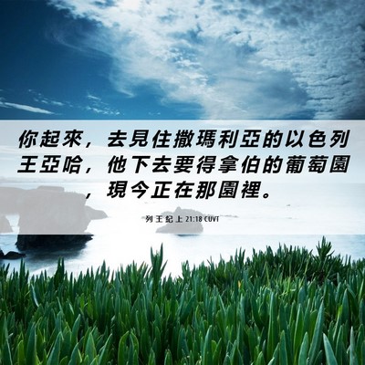 Picture 06 - 列 王 紀 上 21:18 CUVT - 你 起 來 ， 去 見 住 撒 瑪 利 亞 的 - Bible Verse Picture