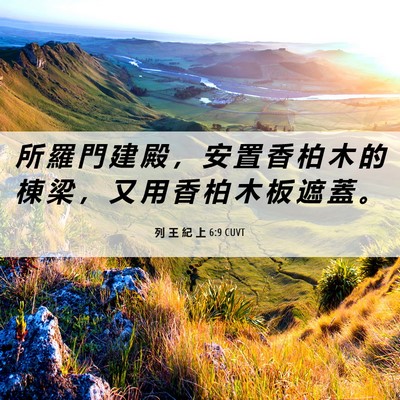 Picture 06 - 列 王 紀 上 6:9 CUVT - 所 羅 門 建 殿 ， 安 置 香 柏 木 的 - Bible Verse Picture