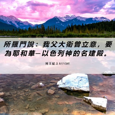 Picture 06 - 列 王 紀 上 8:17 CUVT - 所 羅 門 說 ： 我 父 大 衛 曾 立 意 - Bible Verse Picture