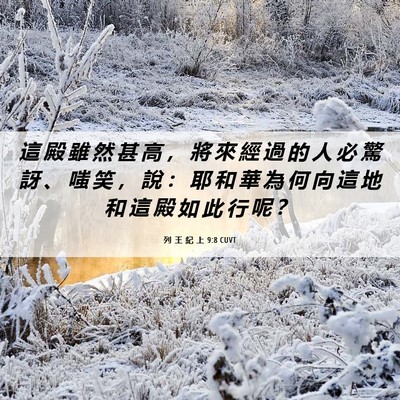 Picture 06 - 列 王 紀 上 9:8 CUVT - 這 殿 雖 然 甚 高 ， 將 來 經 過 的 - Bible Verse Picture