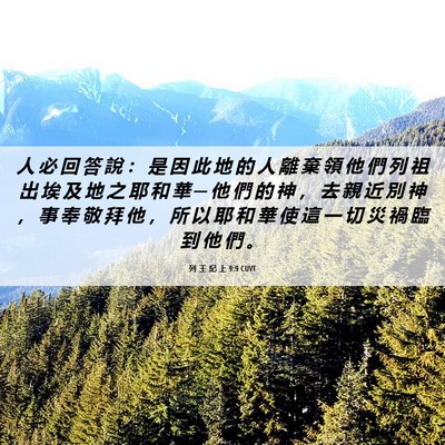Picture 06 - 列 王 紀 上 9:9 CUVT - 人 必 回 答 說 ： 是 因 此 地 的 人 - Bible Verse Picture