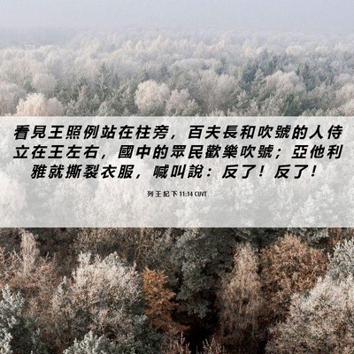 Picture 06 - 列 王 紀 下 11:14 CUVT - 看 見 王 照 例 站 在 柱 旁 ， 百 夫 - Bible Verse Picture