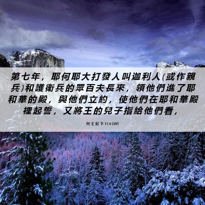 Picture 06 - 列 王 紀 下 11:4 CUVT - 第 七 年 ， 耶 何 耶 大 打 發 人 叫 - Bible Verse Picture