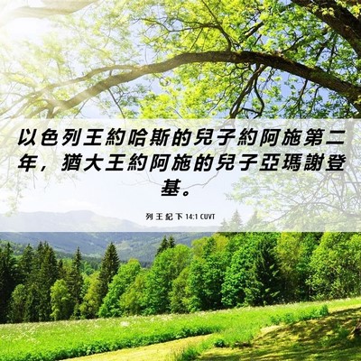 Picture 06 - 列 王 紀 下 14:1 CUVT - 以 色 列 王 約 哈 斯 的 兒 子 約 阿 - Bible Verse Picture