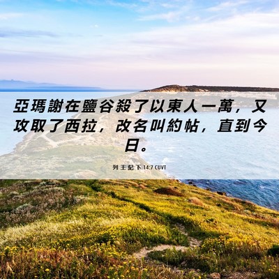 Picture 06 - 列 王 紀 下 14:7 CUVT - 亞 瑪 謝 在 鹽 谷 殺 了 以 東 人 一 - Bible Verse Picture