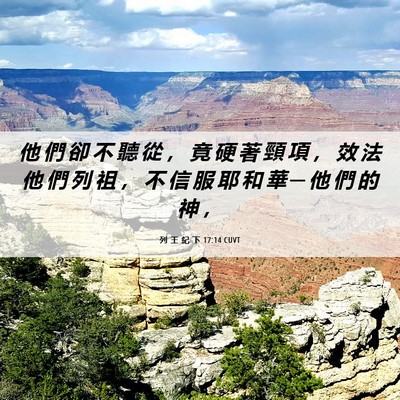 Picture 06 - 列 王 紀 下 17:14 CUVT - 他 們 卻 不 聽 從 ， 竟 硬 著 頸 項 - Bible Verse Picture