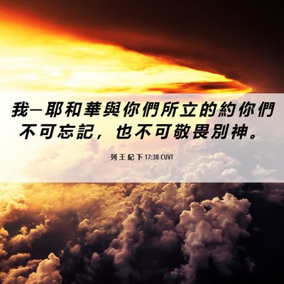Picture 06 - 列 王 紀 下 17:38 CUVT - 我 ─ 耶 和 華 與 你 們 所 立 的 約 - Bible Verse Picture