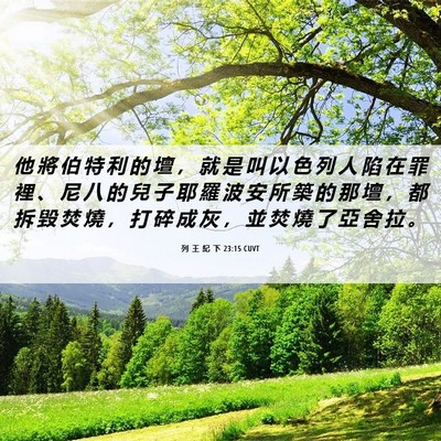 Picture 06 - 列 王 紀 下 23:15 CUVT - 他 將 伯 特 利 的 壇 ， 就 是 叫 以 - Bible Verse Picture