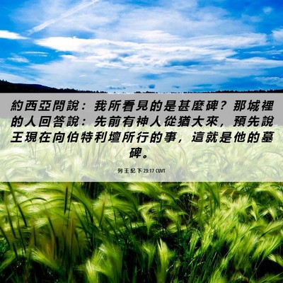 Picture 06 - 列 王 紀 下 23:17 CUVT - 約 西 亞 問 說 ： 我 所 看 見 的 是 - Bible Verse Picture