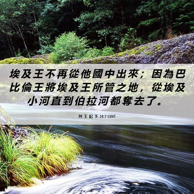 Picture 06 - 列 王 紀 下 24:7 CUVT - 埃 及 王 不 再 從 他 國 中 出 來 ； - Bible Verse Picture