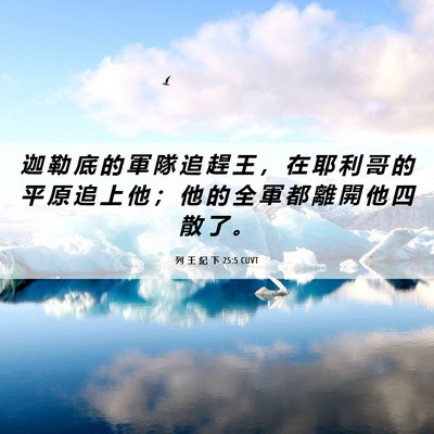 Picture 06 - 列 王 紀 下 25:5 CUVT - 迦 勒 底 的 軍 隊 追 趕 王 ， 在 耶 - Bible Verse Picture