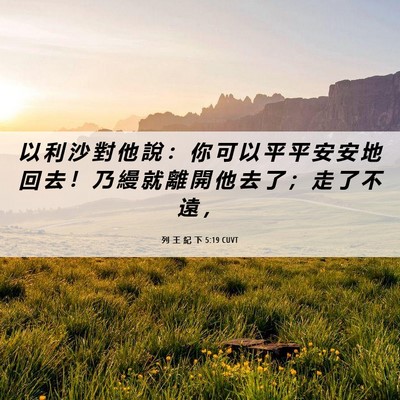 Picture 06 - 列 王 紀 下 5:19 CUVT - 以 利 沙 對 他 說 ： 你 可 以 平 平 - Bible Verse Picture