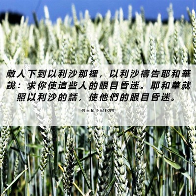 Picture 06 - 列 王 紀 下 6:18 CUVT - 敵 人 下 到 以 利 沙 那 裡 ， 以 利 - Bible Verse Picture