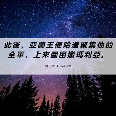 Picture 06 - 列 王 紀 下 6:24 CUVT - 此 後 ， 亞 蘭 王 便 哈 達 聚 集 他 - Bible Verse Picture