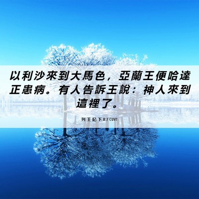 Picture 06 - 列 王 紀 下 8:7 CUVT - 以 利 沙 來 到 大 馬 色 ， 亞 蘭 王 - Bible Verse Picture