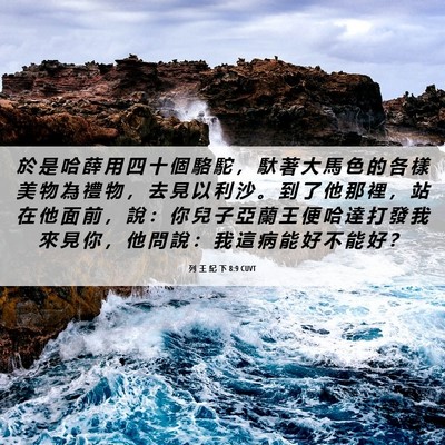 Picture 06 - 列 王 紀 下 8:9 CUVT - 於 是 哈 薛 用 四 十 個 駱 駝 ， 馱 - Bible Verse Picture