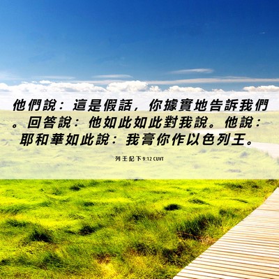 Picture 06 - 列 王 紀 下 9:12 CUVT - 他 們 說 ： 這 是 假 話 ， 你 據 實 - Bible Verse Picture