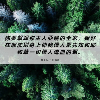 Picture 06 - 列 王 紀 下 9:7 CUVT - 你 要 擊 殺 你 主 人 亞 哈 的 全 家 - Bible Verse Picture