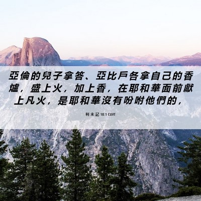 Picture 06 - 利 未 記 10:1 CUVT - 亞 倫 的 兒 子 拿 答 、 亞 比 戶 各 - Bible Verse Picture