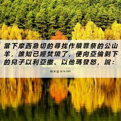 Picture 06 - 利 未 記 10:16 CUVT - 當 下 摩 西 急 切 的 尋 找 作 贖 罪 - Bible Verse Picture