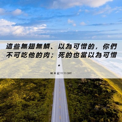 Picture 06 - 利 未 記 11:11 CUVT - 這 些 無 翅 無 鱗 、 以 為 可 憎 的 - Bible Verse Picture