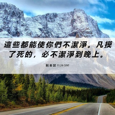 Picture 06 - 利 未 記 11:24 CUVT - 這 些 都 能 使 你 們 不 潔 淨 。 凡 - Bible Verse Picture