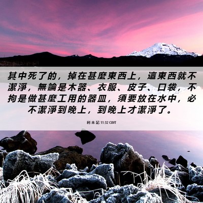 Picture 06 - 利 未 記 11:32 CUVT - 其 中 死 了 的 ， 掉 在 甚 麼 東 西 - Bible Verse Picture