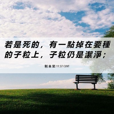Picture 06 - 利 未 記 11:37 CUVT - 若 是 死 的 ， 有 一 點 掉 在 要 種 - Bible Verse Picture