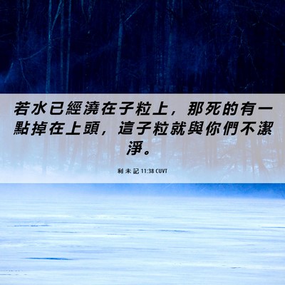 Picture 06 - 利 未 記 11:38 CUVT - 若 水 已 經 澆 在 子 粒 上 ， 那 死 - Bible Verse Picture