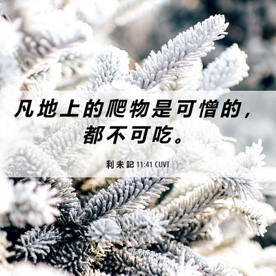 Picture 06 - 利 未 記 11:41 CUVT - 凡 地 上 的 爬 物 是 可 憎 的 ， 都 - Bible Verse Picture