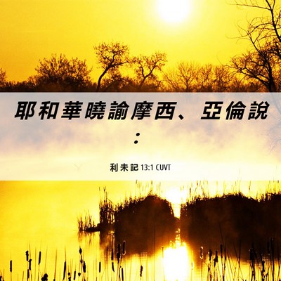 Picture 06 - 利 未 記 13:1 CUVT - 耶 和 華 曉 諭 摩 西 、 亞 倫 說 - Bible Verse Picture